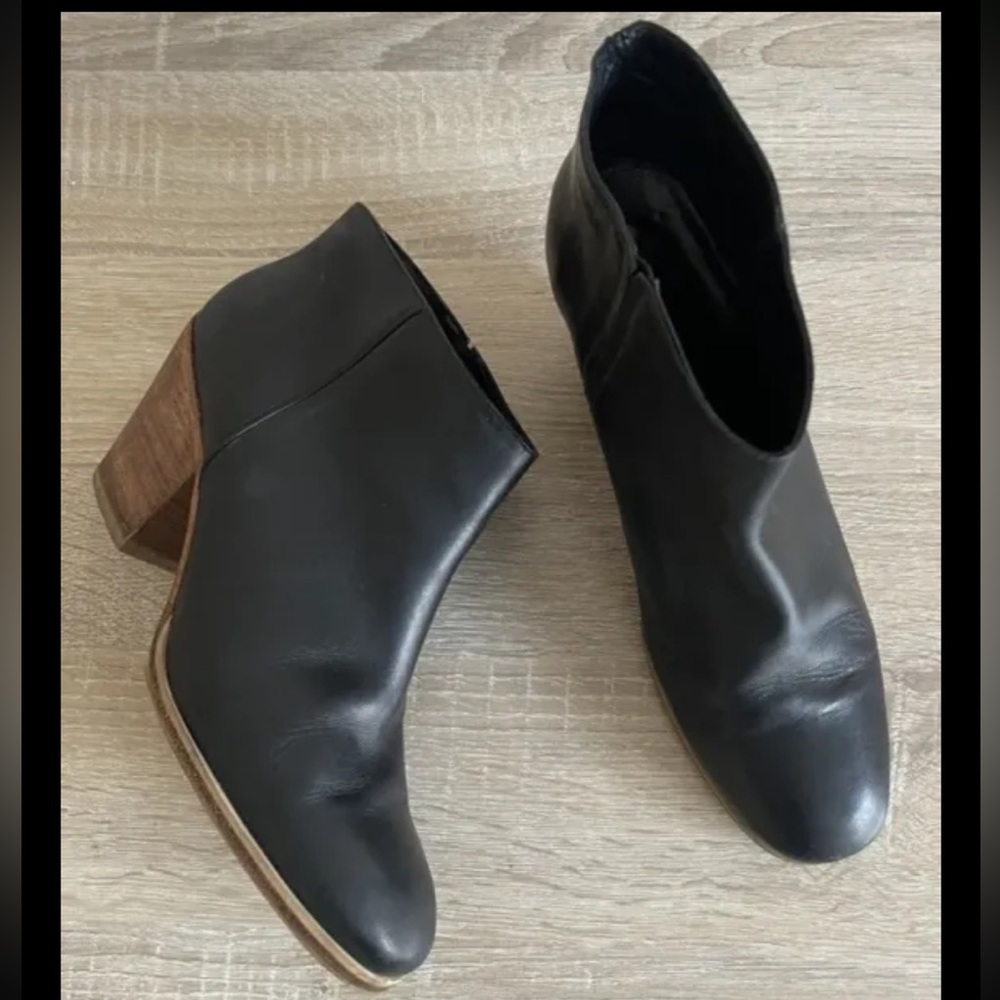Rachel Comey Mars Ankle Boots Booties Black Leather block Heel Size 8 ? Read*